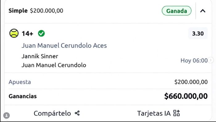 Captura de ganancia verificada de un miembro VIP